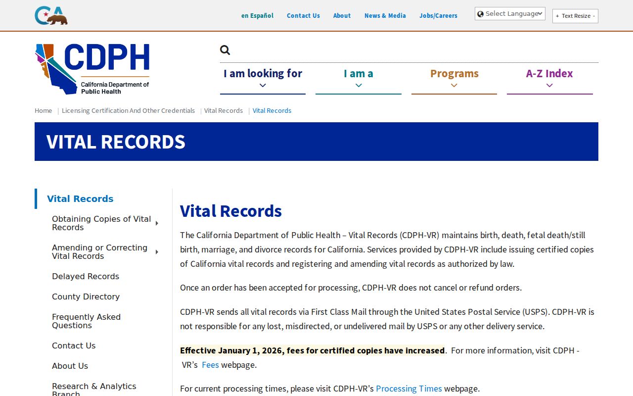 Covina residents directory California vital records applications